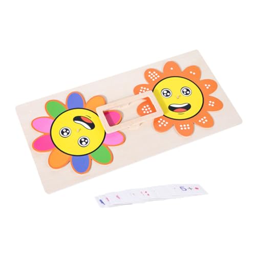 HEMOTON 1 Satz Blumen Passendes Puzzle Cartoon-puzzlespielzeug Zahlen Passende Rätsel Kognitive Rätselspielzeuge Krippenspielzeug Für Kinder Kognitives Spielzeug Im Sonnenblumendesign Holz von HEMOTON