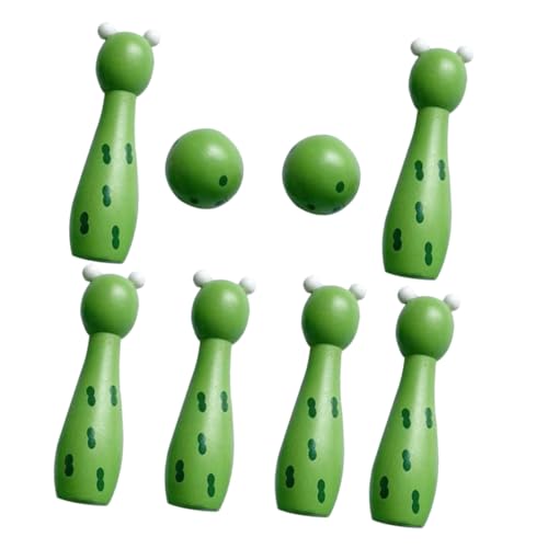 HEMOTON Bowling-Spielzeug Für Kleinkinder 8-teiliges Bowling-Set Aus Holz Bowling-Spiel Für Jungen Und Mädchen Indoor-Spielzeug Für Jungen Und Mädchen von HEMOTON