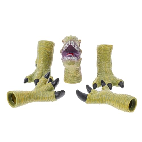 HEMOTON 1 Satz Dinosaurier-fingerpuppe Rollenspiel-handpuppe Tierhandschuhpuppe Dinosaurier Figur Fingerspielzeug Realistisches Spielzeug Fingerpuppenspielzeug Handpuppen Tiere Green Vinyl von HEMOTON