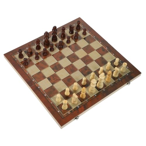 HEMOTON 1 Satz DREI in einem Schach Anfänger Schachbrett Brettspiel Schach Kinder tylonal Bretter Kinder lehrreich Spiele Schachbrett Kinder Schachbrett für Kinder Backgammon hölzern von HEMOTON