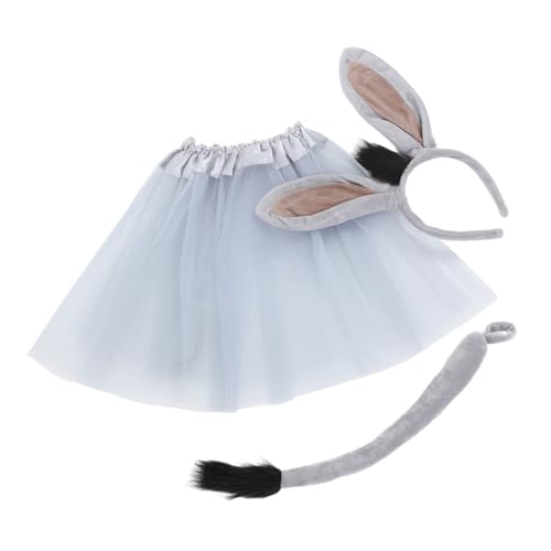 HEMOTON 1 Satz Esel-Stirnband-Set Cosplay Esel Kostüm Esel-Stirnband für Cosplay Tiere Cosplay Kostüm Halloween verkleiden Tutu und Ohrenkostüm ausgefallenes Tierkostüm Stoff Grey von HEMOTON