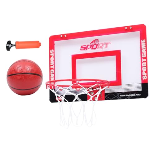 HEMOTON 1 Satz Hängende Tür Basketball Board Schlagfreies Basketballbrett Indoor-Spielzeug Basketballkorb Über Der Tür Drinnen Tragbarer Basketballkorb Kinder Hängen Basketballkorb PVC Rot von HEMOTON