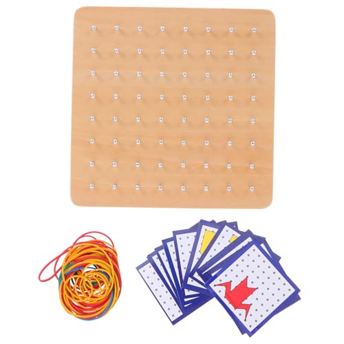 HEMOTON 1 Satz Holzspielzeug Geobrettspiel Mathe-lernspielzeug Grafisches Geoboard Gehirnspielzeug Geoboard Mathematische Grafik Grafisches Lernspielzeug Mathe-lerntool Colorful Hölzern von HEMOTON