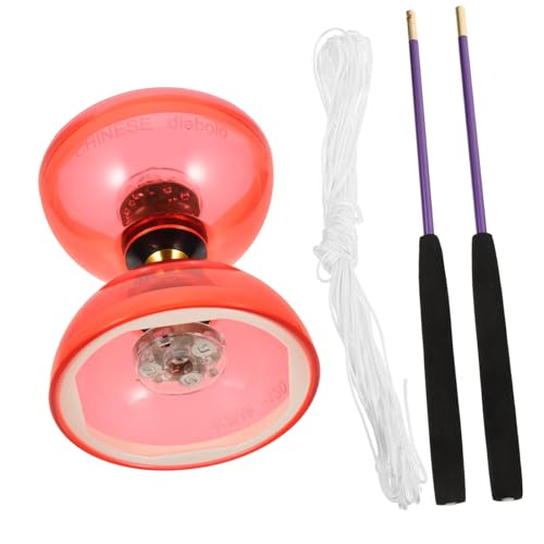 HEMOTON 1 Satz Kristall Lager Diabolo Jonglierspielzeug tragendes Spielzeug zabawki stymulujące rozwój Educational Toys chinesisch yo yo Jongliertrick-Spielzeug TPU-Weichkleber rot von HEMOTON