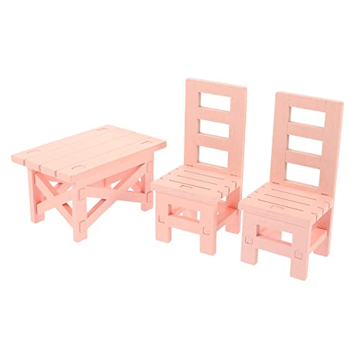 HEMOTON 1 Satz Mini-Möbel Toys mädchen Jungs Kinderzimmerdekoration Spielzeugdekoration Mini-Ornamente zum Basteln Gartenminiaturen Mini-Stuhl Holz Rosa von HEMOTON