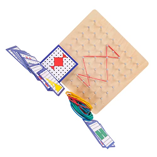 HEMOTON 1 Satz Nägel Mit Geometrischer Form Lernspielzeug Für Kleinkinder Puzzle-Spielzeug Array-Block-geo-Board Grafisches Lernspielzeug Kinderspielzeug Geoboard-Spielzeug Für Kinder Holz von HEMOTON