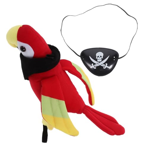 HEMOTON 1 Satz Piraten-Rollenspiel Ara-Papagei-Plüsch Papagei Plüschtier Spielzeuge Kostüme Plüsch-Vogelspielzeug Piratenkostüm Papagei Requisite Halloween Modell Baby Kleidung Zubehör von HEMOTON