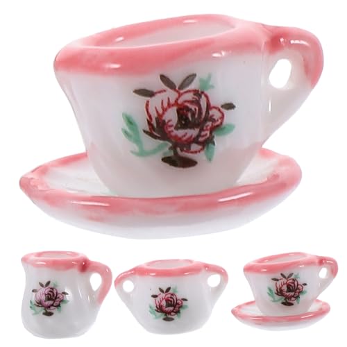 HEMOTON 1 Satz Rollenspielset Mini-tassen Küche Spielset Mini-teetasse Rollenspielzubehör Miniaturmodell Puppenhaus Teetasse Mini-küchenzubehör Miniatur -küchenzubehör Keramik von HEMOTON