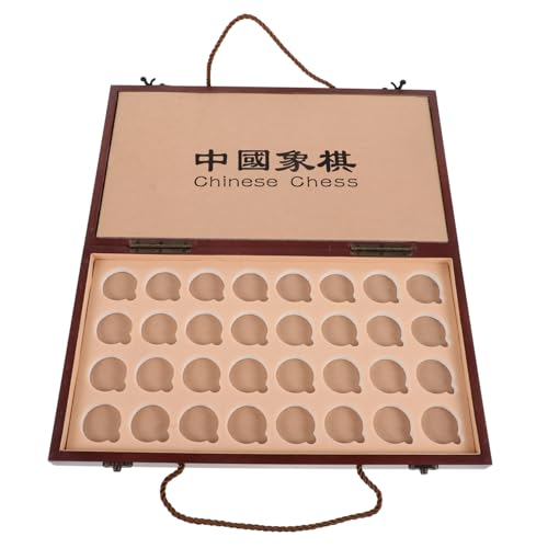 HEMOTON 1 Satz Schachkasten Chinesisches Schach Spielzeug Schachspielzeug Aus Holz Kinderspielzeug Aus Holz Reisespiel Chinesische Dame Reiseschach Schachbrett Hölzern Light Brown von HEMOTON