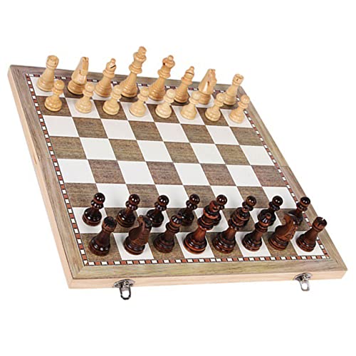 HEMOTON 1 Satz Schachspielzeug aus Holz faltbares Schachbrett Internationales Schachbrett Kinder Schachbrett brettspiele für Kinder Chess Klappbares Schachbrett Kinder pädagogisches Schach von HEMOTON