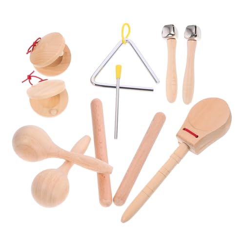 HEMOTON 1 Satz Schlagzeug-Instrumenten-Set Musical musikalische Trommel kinderinstrumente musikinstrumente Musikspielzeug aus Holz Vorschulmusikspielzeug Metall von HEMOTON