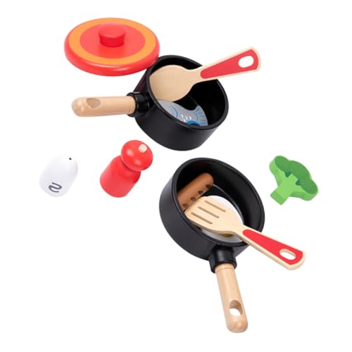 HEMOTON 1 Satz Simulationsspieltopf-Set für aus Holz küchenspielzeug für Kitchen Toys for cookware Essen für die Spielküche vortäuschen Spielset mit Küchenutensilien von HEMOTON