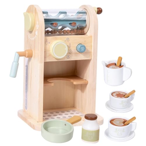 HEMOTON 1 Satz Simuliertes Kaffeemaschinenspielzeug Für Holz-kaffeemaschine-spielset Holzspielzeug Für Kleines Kaffeemaschinenspielzeug Bildungsspielzeug Hölzern Beige von HEMOTON