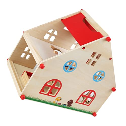 HEMOTON 1 Satz Spielhaus winziges Miniaturmöbel Miniaturen Mini- Miniaturhaus -Kits holzspielzeug für Kinderspielzeug bevorzugen hölzern rot von HEMOTON