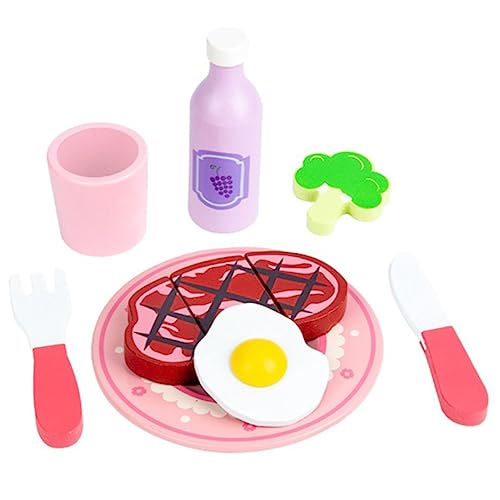 HEMOTON 1 Satz Steak-Food- Miniaturen Für Mädchen Essen Holzsteak-Modell Holzspielzeug Lebensmittelspielzeug Für Die Küche Spielzeugküchenzubehör Babyspielzeug Hölzern von HEMOTON