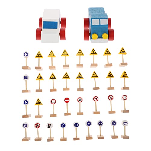 HEMOTON 1 Satz Verkehrszeichen Spielzeug Bauzeichen Spielzeug Simulation Von Verkehrszeichen Autospielzeug Für Kinder Verkehrszeichen-Spielzeug Kleine Welt Holz Strassenlicht Kleinkind von HEMOTON
