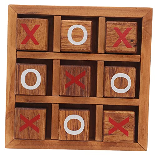 HEMOTON 1 Satz Xo Schach Kinderspielzeug Brettspieltisch Tick Norts Drafts-Spiel Tic Bug Toe Lernspielzeug Zehenspielzeug Rätsel O Und x Spiel X Und o Spiel Tic-Toe-Spiel Ludo Holz Coffee von HEMOTON