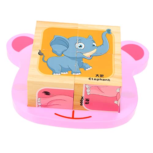 HEMOTON 1 Satz Zauberwürfel-Puzzle 3D-Puzzle Tierblock-Puzzle kreatives Würfelpuzzle Kinder Puzzle kinderpuzzle boytoy Spielzeug pädagogisches Blockpuzzle Cartoon-Dinosaurier-Rätsel Holz von HEMOTON