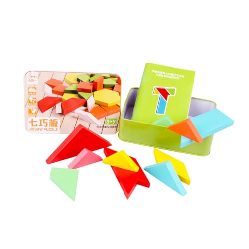 HEMOTON 1 Schachtel Früherziehungsspielzeug Tangram-Spielzeug Tiere Puzzles Lernspielzeug Für Kinder Tierspielzeug Kinder Spielset Puzzle-bausteine Holz-Tangram Hölzern von HEMOTON