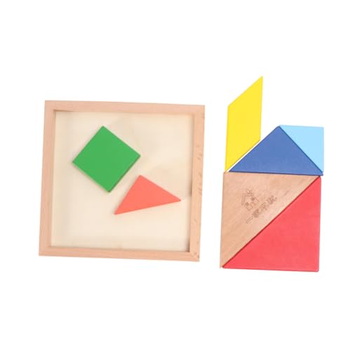 HEMOTON 1 Schachtel Tangram Kinder Puzzle rätselbuch Kinder Puzzle für Kinder Kinderpuzzle für Grundschulkinder holzspielsachen Kinder laubsäge knobeleien für Kinder Spielzeug Hölzern von HEMOTON