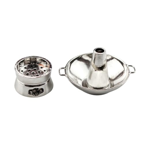 HEMOTON 1 Set Hot Pot Modell Mini Haustopf Mini Küche Mini Topf Modell Mini Küchenschmuck Mini Dekoration Mini Szene Modell Simulation Küchengeschirr Silber Zinklegierung von HEMOTON