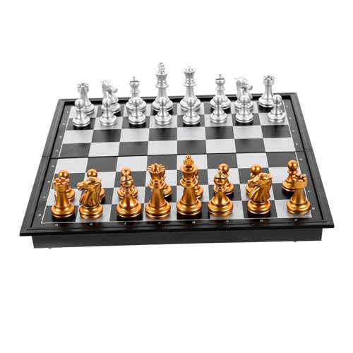 HEMOTON 1 Set Internationales Schach Magnetisches Schach Magnetische Dame Brettspiel Indoor Reiseschach Klappschachbrett Outdoor Spielset Tragbares Brettspiel Chinesisches Schach von HEMOTON