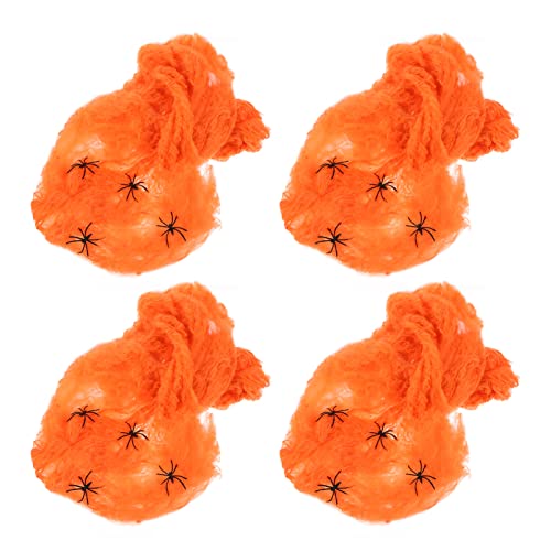 HEMOTON 1 Set Leuchtendes Spinnennetz Aus Baumwolle Gruseliges Banner Halloween Spinnennetz Ornament Hängendes Halloween Halloween Spinnen Kerzenlicht Outdoor Spinnen Die von HEMOTON