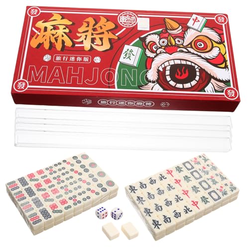 HEMOTON 1 Set Mahjong Reisespielzeug Reisespiel Requisite Tragbares Mahjong Interessantes Mahjong Set Mahjong Spielzeug Mahjong Spiel Mahjong Für Zuhause Reise Mahjong Spielzeug von HEMOTON