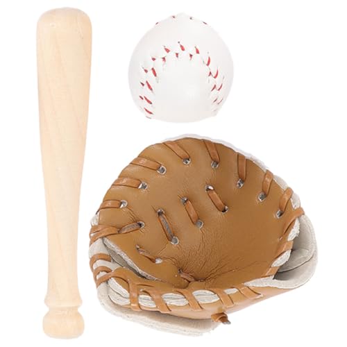 HEMOTON 1 Set Mini Baseball Mini Hausbedarf Puppenzubehör DIY Zubehör Mini Dekoration Miniatur Spielsets Rollenspielset Tiny House Zubehör Miniatur Sportbälle Aus Holz von HEMOTON