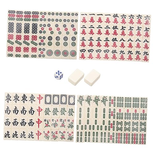 HEMOTON 1 Set Mini Mahjong Spielzeug Mahjong Spiel Zubehör Harz Interessantes Mahjong Set Chinesisches Mahjong Spielzeug von HEMOTON