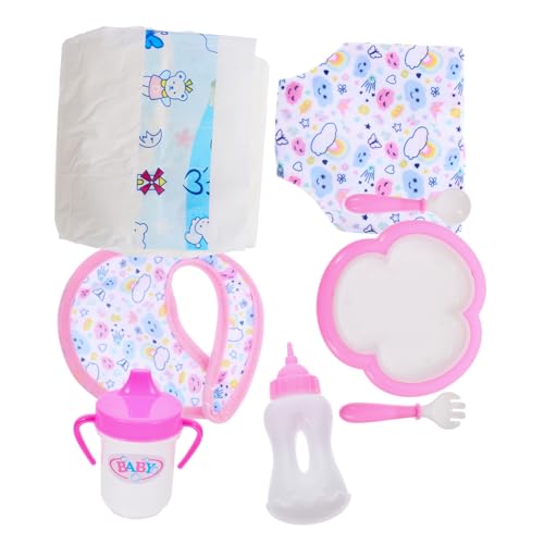 HEMOTON 1 Set Puppenwindel Set Gefälschte Futterflasche Für Kinder Babypuppenflaschen Babypuppenwindeln Puppenmilchflaschen Kinderfütterungswerkzeug Puppenhaus Spielzeug von HEMOTON