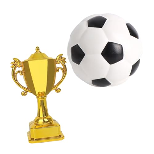 HEMOTON 1 Set Trophäe Fußballmodell Miniatur Fußball Fußball Kuchenaufsatz Fußball Kuchendekoration Mini Fußball Kleines Fußballmodell Fußball Kuchendekoration Wiederverwendbar von HEMOTON