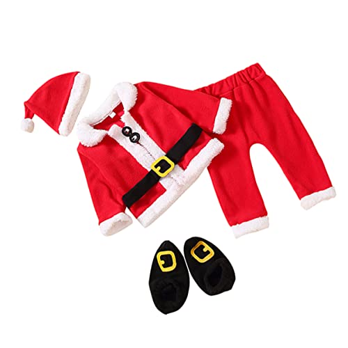 HEMOTON 1 Set Weihnachten Vierteiliges Set Weihnachtskleidung Weihnachtskleidung Anzug Weihnachtsmann Kleidung Anzug Weihnachtsfest Kleidung Weihnachtsbedarf Weihnachtsmann Kleidung Für von HEMOTON