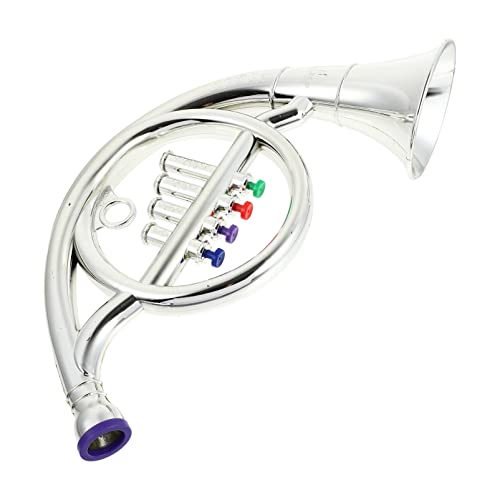 HEMOTON 1 Stück Horn Modell Instrument Waldhorn Kindertrompete Spielzeughorn Trompete Musikhorn Tuba Schuhlöffel Tuba Horn Musikspielzeug Blau Waldhorn Hörner Beschichtung Silber von HEMOTON