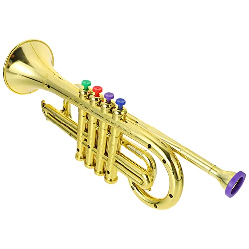 HEMOTON 1 Stück Saxophon Modell Instrumente Spiel Horn Ukulele Posaune Mini Musikspielzeug Outdoor Für Für Kleinkinder Für Babys Kunststoff Trompete Goldener Abs Kunststoff von HEMOTON