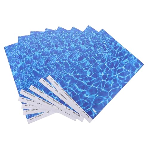 HEMOTON 10 Blätter Papier Mit Wassermuster Hintergrundaufkleber Meerestapete Tapetenverzierungen Poster Mit Wassermuster Ozeanwellenhintergrund Mikrolandschaftsaufkleber Blue Plastik von HEMOTON