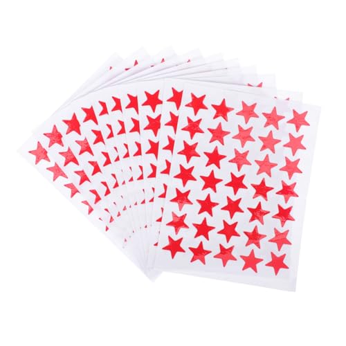 HEMOTON 10 Blatt Rote Selbstklebende Stern Belohnungsaufkleber für Sicher und Leicht für Kindergarten Schule und Bastelprojekte Praktische Motivationssticker für Zuhause und Büro HEMOTON 10 Blatt Rote Selbstklebende Stern Belohnungsaufkleber für Sicher und Leicht für Kindergarten Schule und Bastelprojekte Praktische Motivationssticker für Zuhause und Büro von HEMOTON