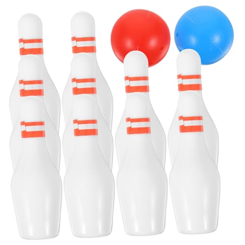 HEMOTON 10 Sätze Spielzeug-bowlingkugel Tischplatte Stifte Mikroszenenmodell Bowlingkugel Für Kleinkinder Tischspiele Reisen Bowling-dekorationsmodell Tischkegeln Harz Miniatur Video Baby von HEMOTON