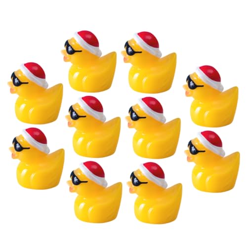 HEMOTON 10 Stück Enten Aus Harz Miniaturen Gartenminiatur Gans Hai Dinosaurierfiguren Blumentopffiguren Winzige Tiere Mini-Enten Miniaturfiguren Figuren Mini-Ornament Yellow Harz von HEMOTON