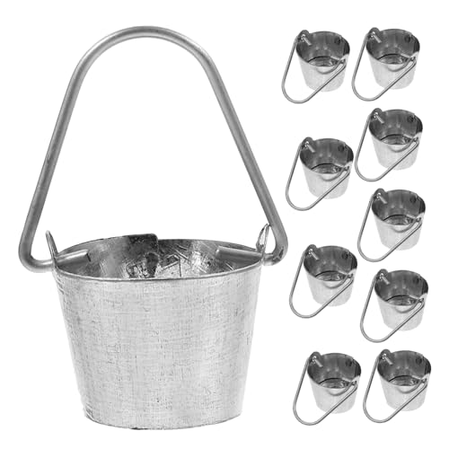HEMOTON 10 Stück Teiliges Mini Eimer aus Metall mit Griff Wetterfeste Mini Blumentöpfe für Puppenhaus Garten Dekoration Robuste Miniatur Eimer für Miniatur Hauszubehör HEMOTON 10 Stück Teiliges Mini Eimer aus Metall mit Griff Wetterfeste Mini Blumentöpfe für Puppenhaus Garten Dekoration Robuste Miniatur Eimer für Miniatur Hauszubehör von HEMOTON