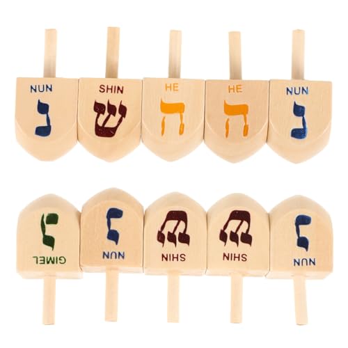 HEMOTON 10 Teiliges Set Kreisel Spielzeug Kinderspielzeug Chanukka Dekorationen Mini Dreidel Chanukka Spielzeug Chanukka Partyzubehör Dreidel Für Chanukka Klassischer Dreidel Aus von HEMOTON