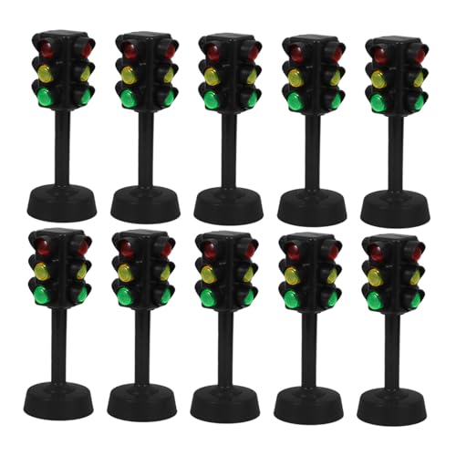 HEMOTON 10St Ampelmodell Lampe Zeichen Mini-Verkehr Lichter Auto spielzeugampel Verkehrsampel ampelschirm für draußen Mini-Ampel Frühpädagogisches Abs Black von HEMOTON