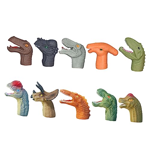 HEMOTON 10St Dinosaurier-Handpuppe Kinderspielzeug Handpuppen für Babys Waldtierpuppenspielzeug Babypuppen interaktives Spielzeug Kinder Spielzeug Fingerspielzeug Marionetten Spielzeug Abs von HEMOTON