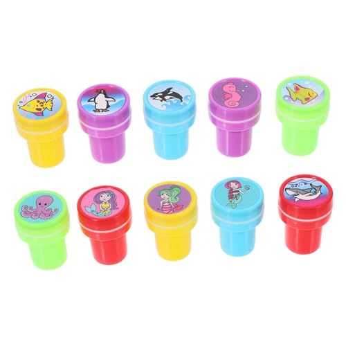 HEMOTON 10st Kinderstempel Partyzubehör Für Meeresbewohner Partygeschenke Unter Wasser Meerestier-Stempel Meeresleben-Geburtstagsgeschenke Geburtstagsstempel Für Meerestiere PVC von HEMOTON