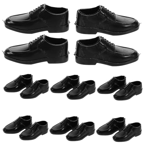 HEMOTON 10st Schuhe Schwarze Miniaturschuhe Miniatur-Shop Für Schlafzimmerzubehör Miniatur-Schuhe Figuren-Sneaker Im Maßstab 1:6 Puppe Verkleiden Sich Kleidung Plastik Black von HEMOTON