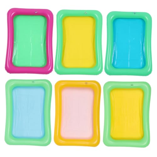 HEMOTON 12 STK Aufblasbarer Eisbar-sandtisch Floaties Für Poolgetränke Lebensmittelspielzeug Poolkühler Quadratisches Becken Aufblasbares Kinderbecken Strand Eiswürfelschale Pool-Party PVC von HEMOTON