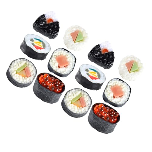 HEMOTON 12 Stück Sushi Modell Küchensimulationsspielzeug Gefälschtes Sushi Essen Spielspielzeug Simulierte Lebensmittelsimulation Sushi Rollenspiel Küchenspielzeug Künstliche von HEMOTON