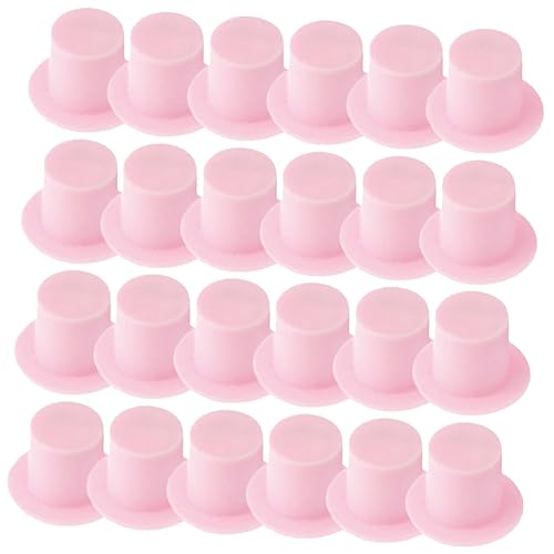 HEMOTON 120St Mini-Kappe bastelmaterial für bastelsets für weihnatsdeko weihnachtadeko toys Weinflasche Zylinder Mini-Zylinder Mini-Hüte Minihüte zum Basteln Harz Rosa von HEMOTON