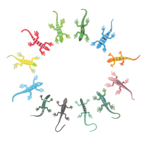 HEMOTON 12Pcs Tiere Frosch Drachen Haustier Schlange lernspielzeug Echsen Feinmotorik Simulation Tierfigur realistische Reptilienfigur Plastik von HEMOTON