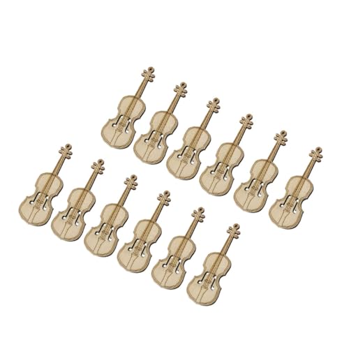 HEMOTON 12St Mini-Geige decoraciones para sala de casa Spielzeuggeige für Kinder wohnaccessoires House Decoration Ornament Musikinstrumente entzückende musikalische Violine Mini-Holzgeige von HEMOTON